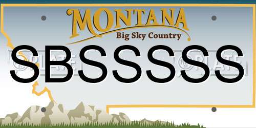 SBSSSSS Montana License Plate
