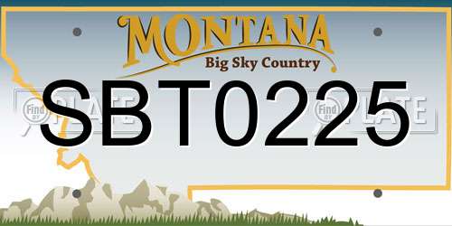 SBT0225 Montana License Plate