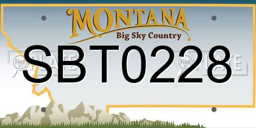 SBT0228 Montana License Plate