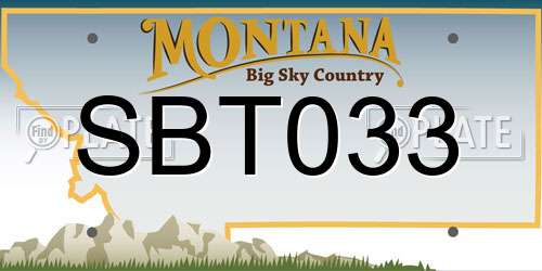 SBT033 Montana License Plate