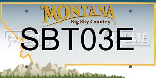 SBT03E Montana License Plate