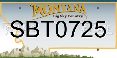 SBT0725 Montana License Plate