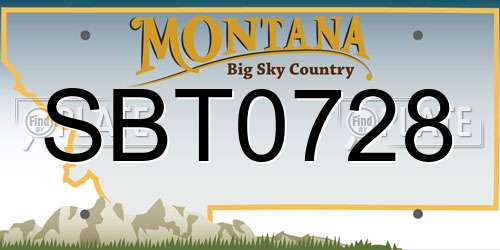 SBT0728 Montana License Plate