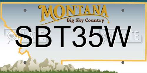 SBT35W Montana License Plate