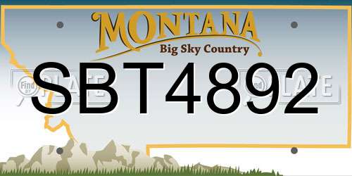 SBT4892 Montana License Plate