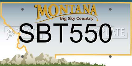 SBT550 Montana License Plate