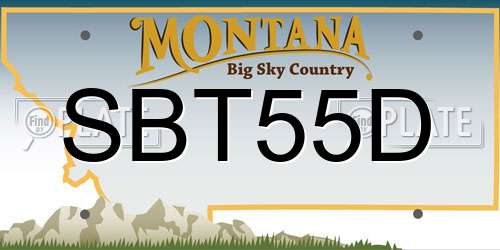 SBT55D Montana License Plate