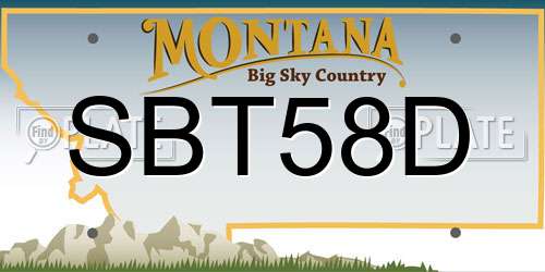 SBT58D Montana License Plate