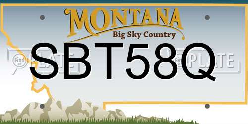 SBT58Q Montana License Plate