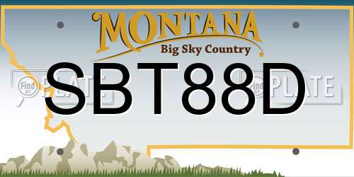 SBT88D Montana License Plate