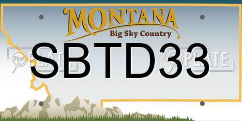 SBTD33 Montana License Plate