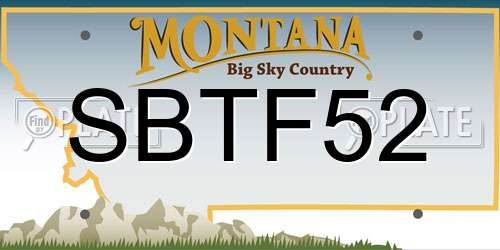 SBTF52 Montana License Plate