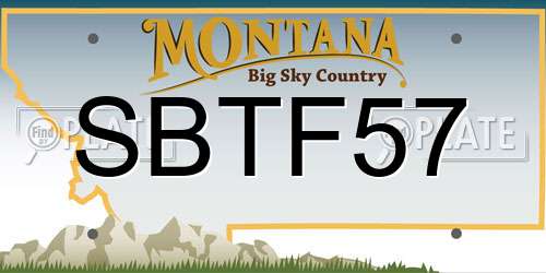SBTF57 Montana License Plate