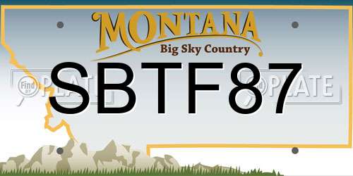 SBTF87 Montana License Plate