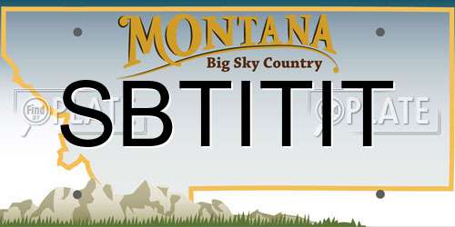 SBTITIT Montana License Plate