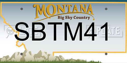 SBTM41 Montana License Plate