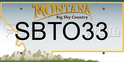 SBTO33 Montana License Plate