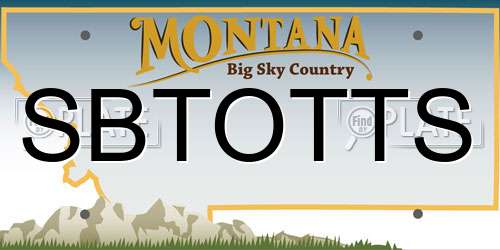 SBTOTTS Montana License Plate
