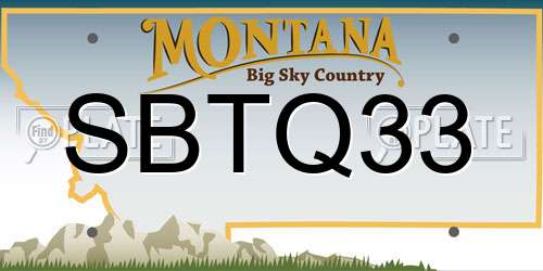 SBTQ33 Montana License Plate