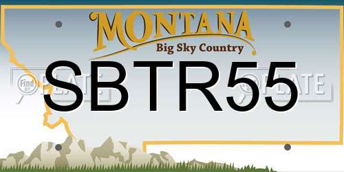 SBTR55 Montana License Plate
