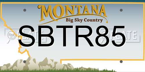 SBTR85 Montana License Plate