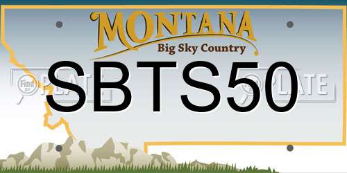 SBTS50 Montana License Plate