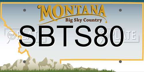 SBTS80 Montana License Plate