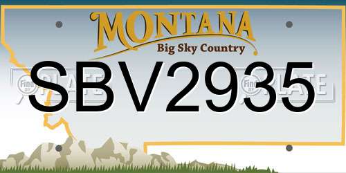SBV2935 Montana License Plate