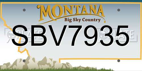 SBV7935 Montana License Plate