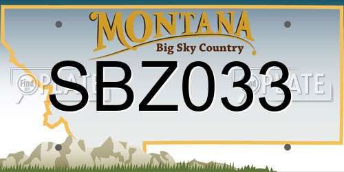 SBZ033 Montana License Plate