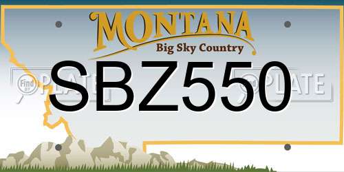 SBZ550 Montana License Plate