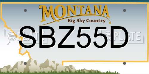 SBZ55D Montana License Plate