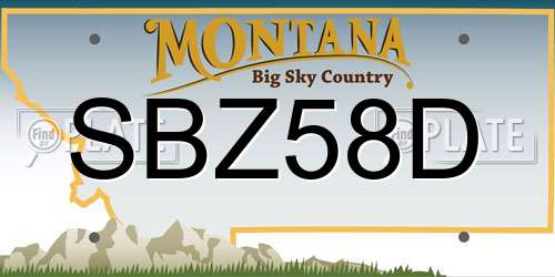 SBZ58D Montana License Plate
