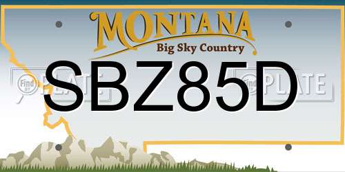 SBZ85D Montana License Plate