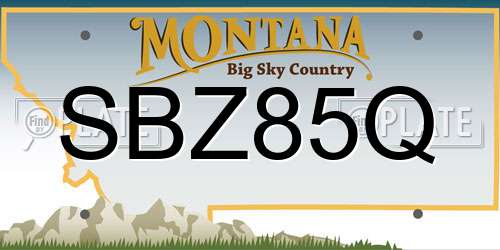 SBZ85Q Montana License Plate
