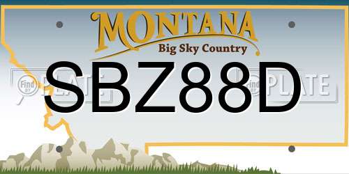 SBZ88D Montana License Plate
