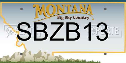 SBZB13 Montana License Plate