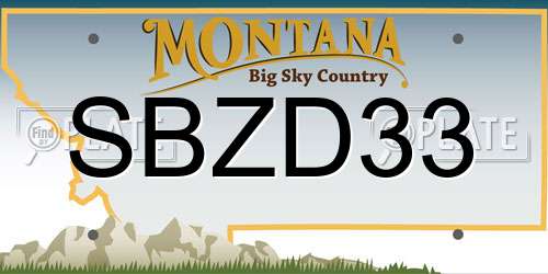 SBZD33 Montana License Plate