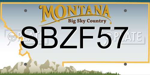 SBZF57 Montana License Plate