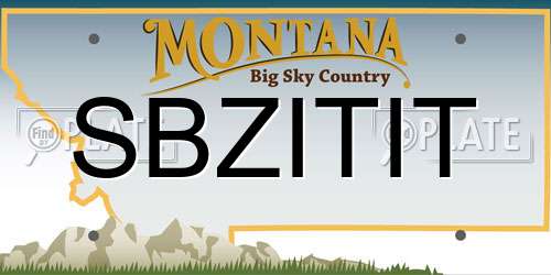 SBZITIT Montana License Plate