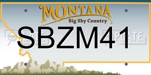 SBZM41 Montana License Plate