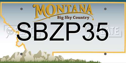 SBZP35 Montana License Plate