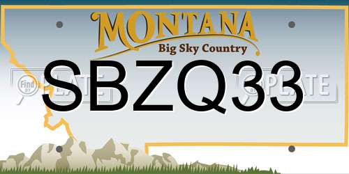 SBZQ33 Montana License Plate