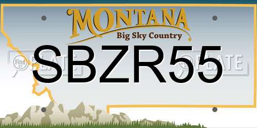 SBZR55 Montana License Plate