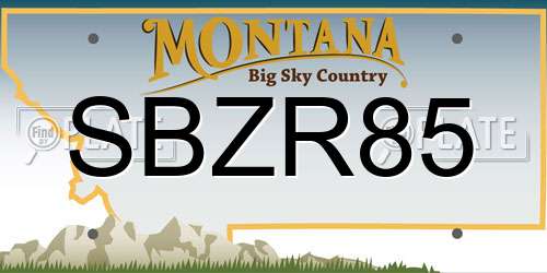 SBZR85 Montana License Plate