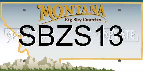SBZS13 Montana License Plate