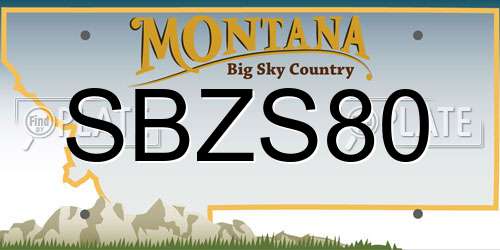 SBZS80 Montana License Plate