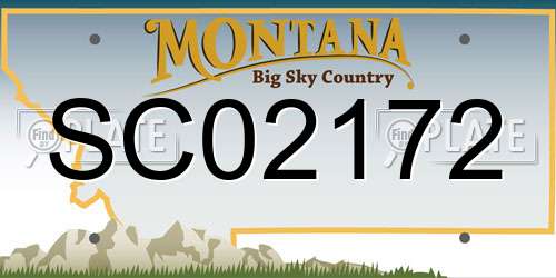 SC02172 Montana License Plate