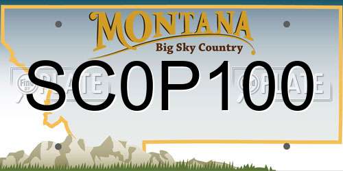 SC0P100 Montana License Plate
