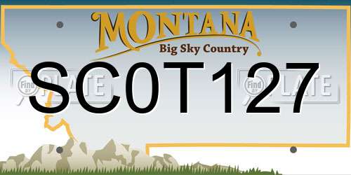 SC0T127 Montana License Plate